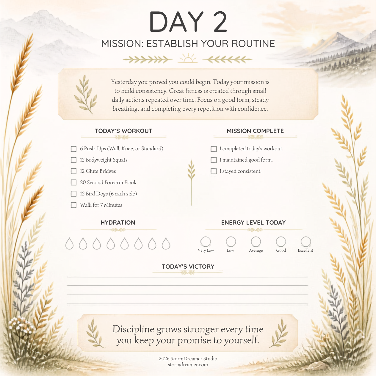 Operation Rise | 28-Day Beginner Military-Inspired Calisthenics Challenge (Printable PDF)