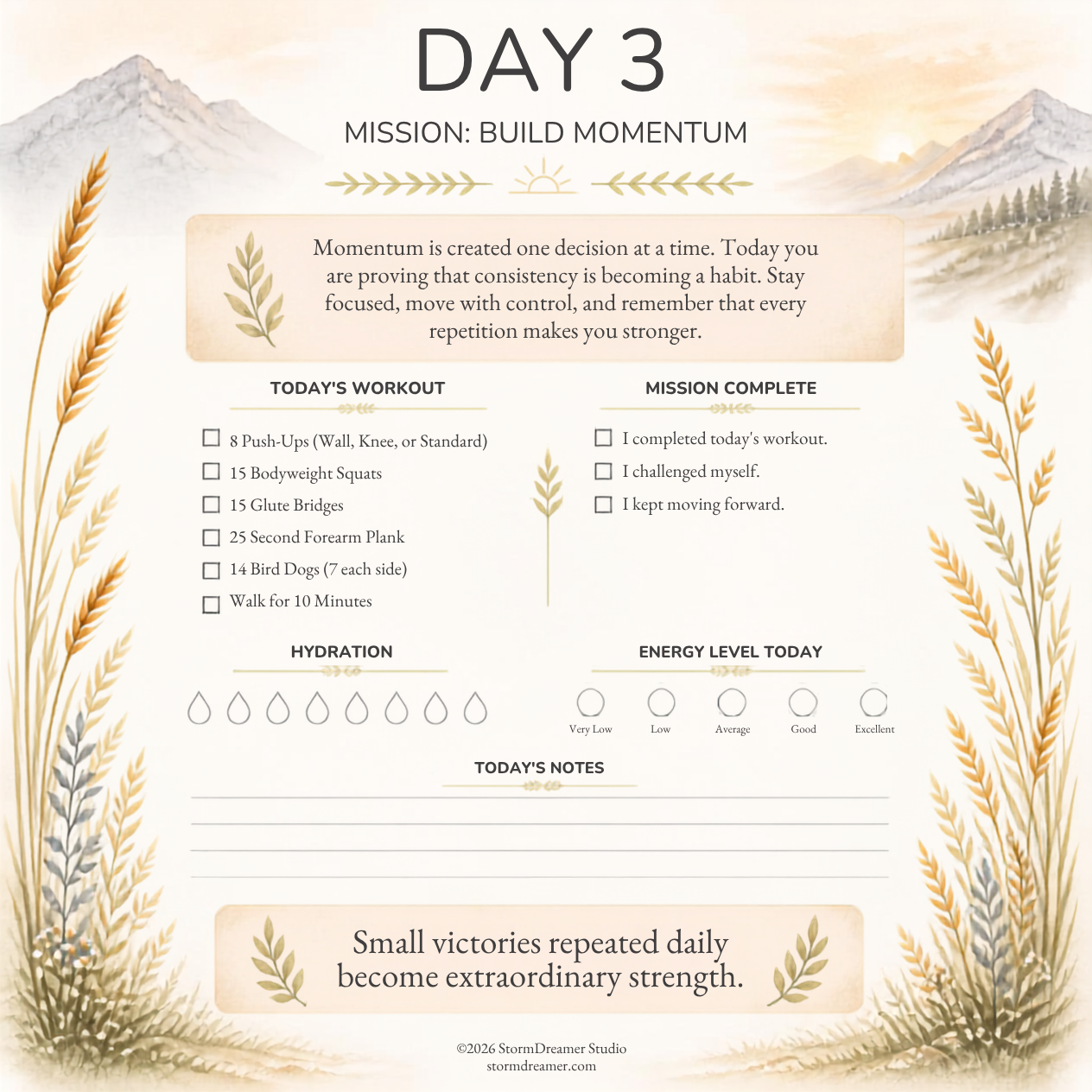 Operation Rise | 28-Day Beginner Military-Inspired Calisthenics Challenge (Printable PDF)